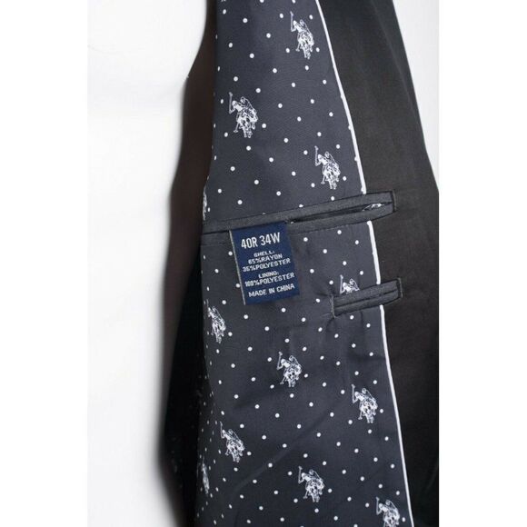 U.S. Polo Assn Mens Gray Tuxedo style Blazer Suit Coat Size 40R Formal NWT - Picture 6 of 6